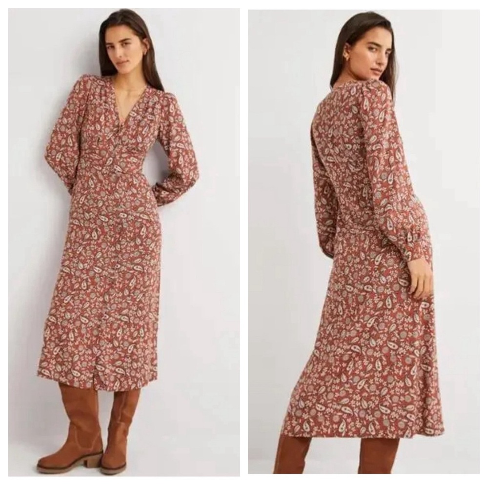 Boden Rust Floral Dress
